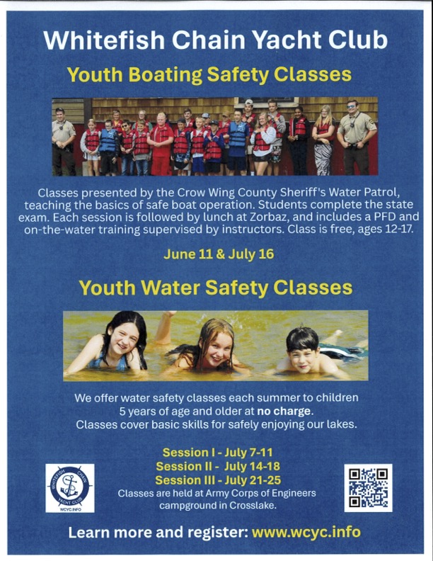 2025 Whitefish Chain Yacht Club Youth Safety Classes
